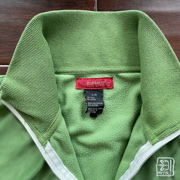 Buffalo by David Bitton Vintage Green Stylish Track Jacket Large Athletic Fit - Picture 3 of 11